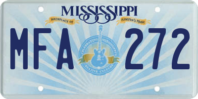 MS license plate MFA272