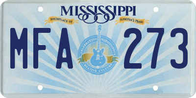 MS license plate MFA273