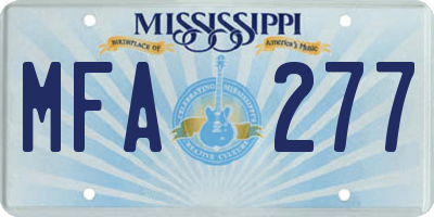 MS license plate MFA277