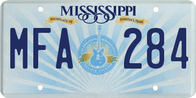 MS license plate MFA284