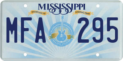 MS license plate MFA295