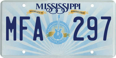 MS license plate MFA297