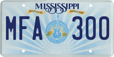 MS license plate MFA300