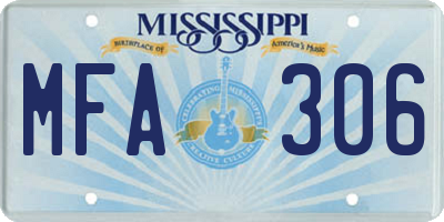 MS license plate MFA306