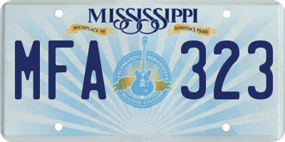 MS license plate MFA323