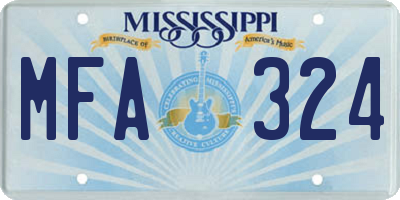 MS license plate MFA324