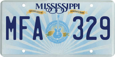 MS license plate MFA329