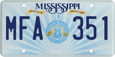 MS license plate MFA351