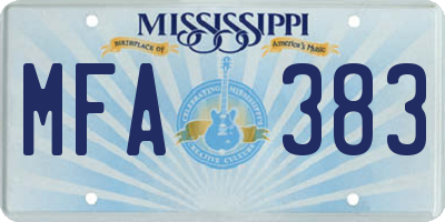 MS license plate MFA383