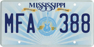 MS license plate MFA388