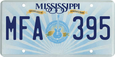 MS license plate MFA395