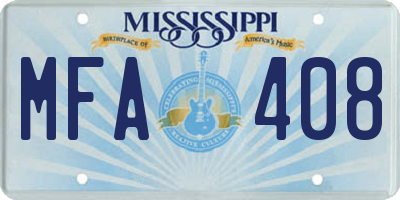 MS license plate MFA408