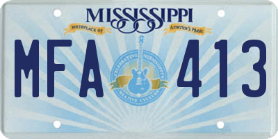 MS license plate MFA413