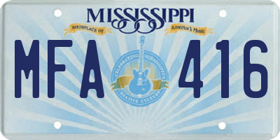 MS license plate MFA416