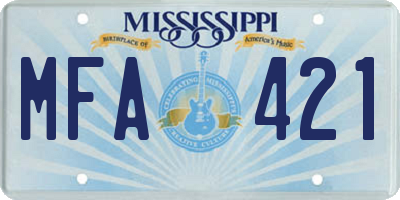 MS license plate MFA421