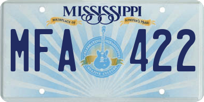 MS license plate MFA422