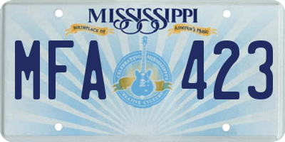 MS license plate MFA423