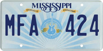 MS license plate MFA424