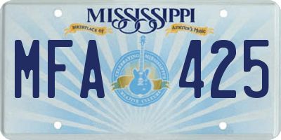 MS license plate MFA425