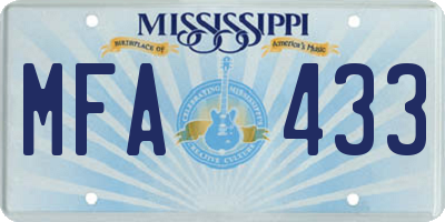 MS license plate MFA433