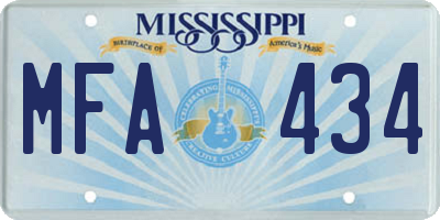 MS license plate MFA434