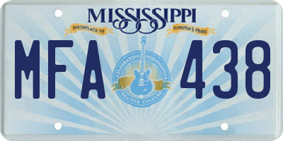 MS license plate MFA438