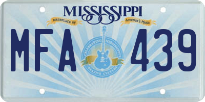MS license plate MFA439