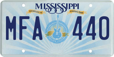MS license plate MFA440