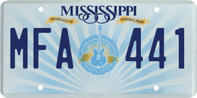 MS license plate MFA441
