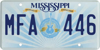 MS license plate MFA446
