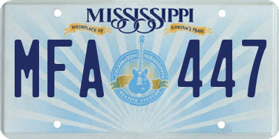 MS license plate MFA447