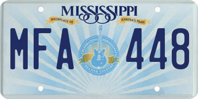 MS license plate MFA448