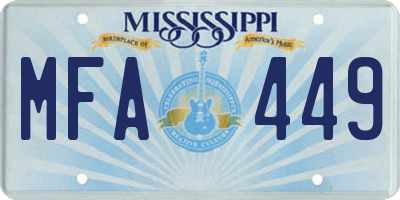 MS license plate MFA449