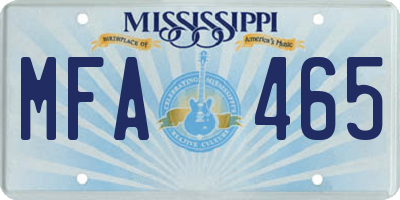MS license plate MFA465