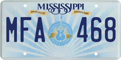 MS license plate MFA468
