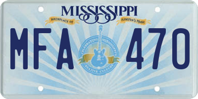 MS license plate MFA470