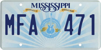 MS license plate MFA471