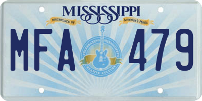 MS license plate MFA479