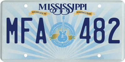 MS license plate MFA482