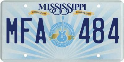 MS license plate MFA484