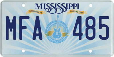 MS license plate MFA485