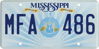MS license plate MFA486