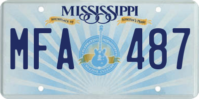 MS license plate MFA487