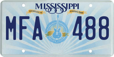 MS license plate MFA488