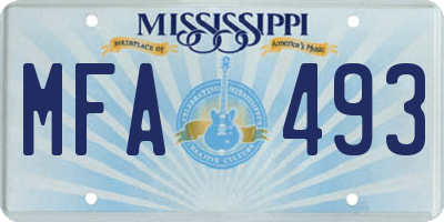 MS license plate MFA493