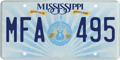 MS license plate MFA495