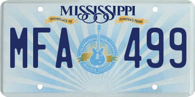 MS license plate MFA499