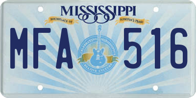 MS license plate MFA516