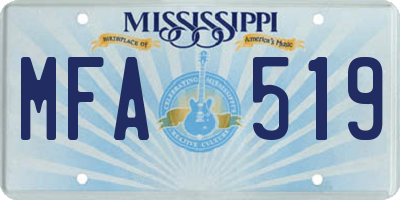 MS license plate MFA519
