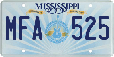 MS license plate MFA525